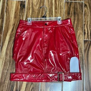 Selling a brand new never worn red leather fashionnova skirt, very sexy!